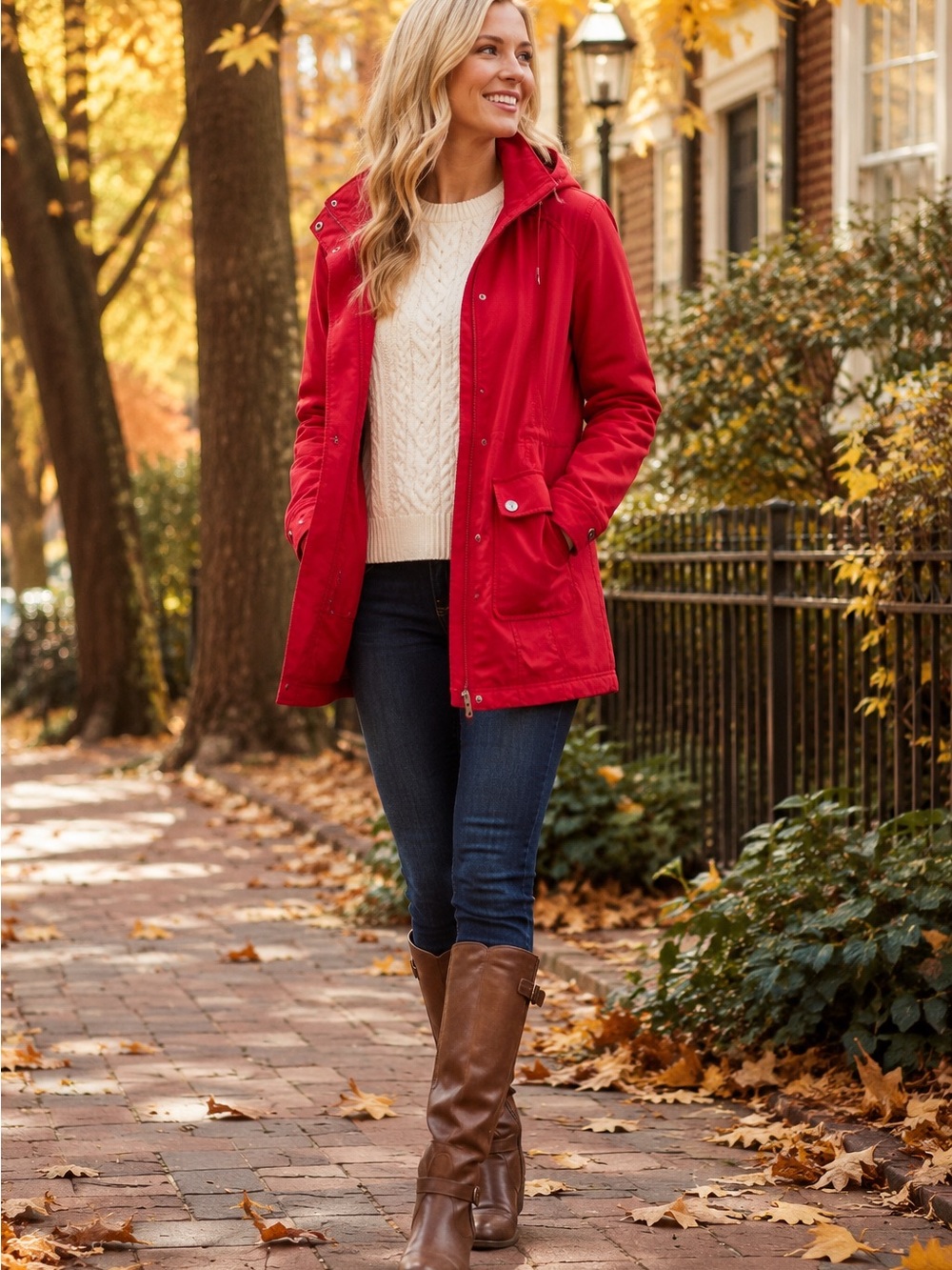 Kristen Blake Red Hooded Jacket Women’s M Soft Shell Stretch Utility Coat